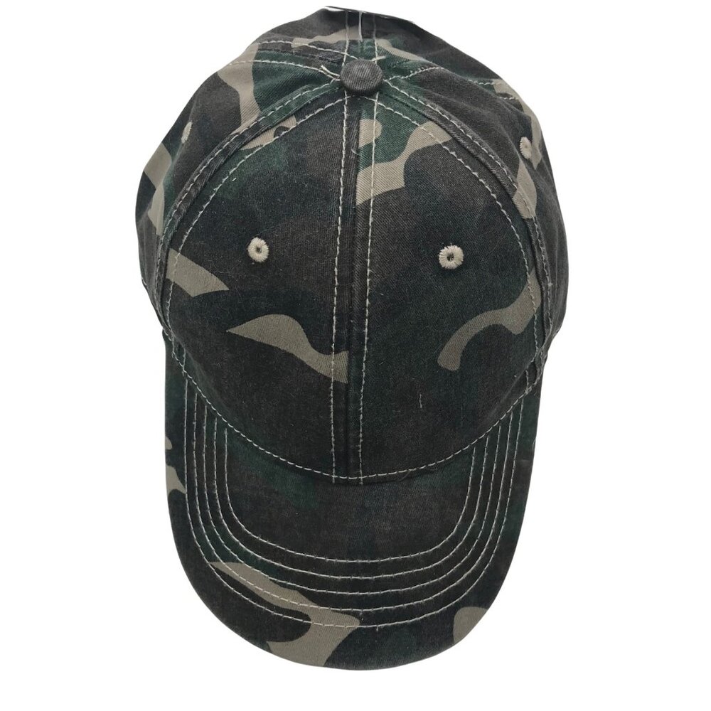 Time And Tru Womens One Size Baseball Cap Adjustable Back Strap Camo Green New